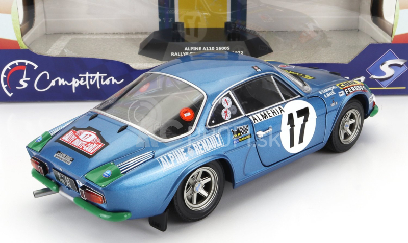 Solido Renault Alpine A110 1600s (nočná verzia) N 17 Rally Montecarlo 1972 B.darniche - A.mahe 1:18 Blue Met