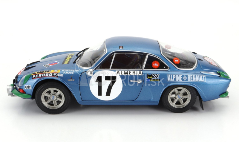 Solido Renault Alpine A110 1600s (nočná verzia) N 17 Rally Montecarlo 1972 B.darniche - A.mahe 1:18 Blue Met