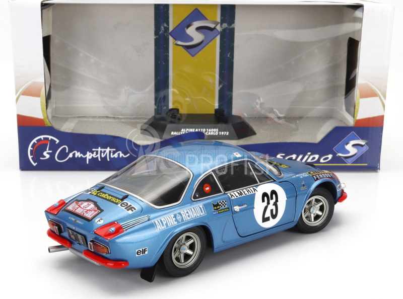 Solido Renault Alpine A110 1600s (nočná verzia) N 23 Rally Montecarlo 1972 Jean Pierre Nicolas - Michel Vial 1:18 Blue Met