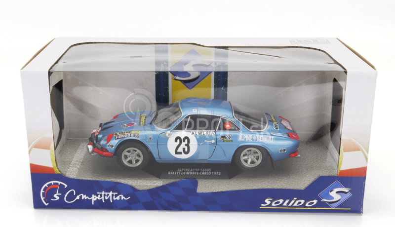 Solido Renault Alpine A110 1600s (nočná verzia) N 23 Rally Montecarlo 1972 Jean Pierre Nicolas - Michel Vial 1:18 Blue Met