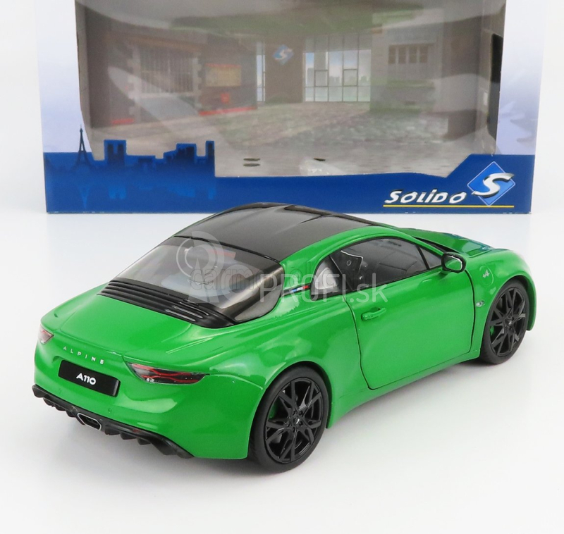 Solido Renault Alpine A110 Pure Coupe 2021 - Čierne disky 1:18 Green Met