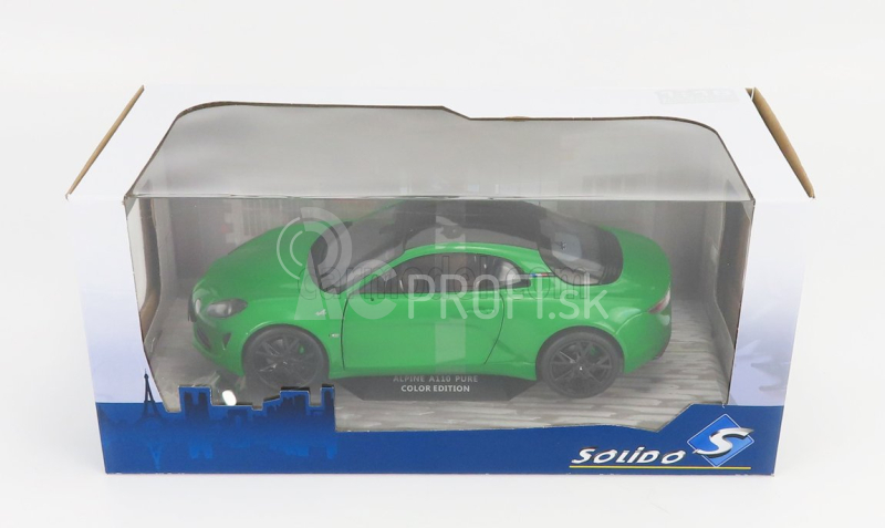 Solido Renault Alpine A110 Pure Coupe 2021 - Čierne disky 1:18 Green Met