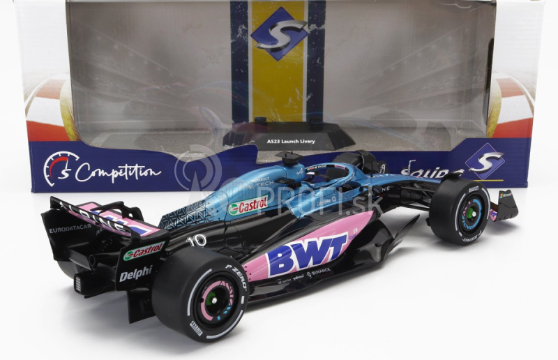 Solido Renault F1 A523 Team Bwt Alpine Press Launch Livery N 10 Pierre Gasly - N 31 Esteban Ocon 2023 1:18 Modrá čierna ružová