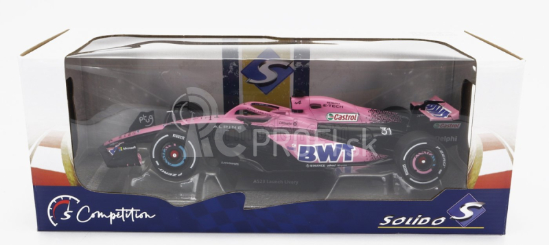 Solido Renault F1 A523 Team Bwt Alpine Press Launch Livery N 10 Pierre Gasly - N 31 Esteban Ocon 2023 1:18 Ružová čierna modrá