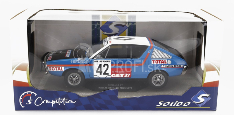 Solido Renault R17 Mk1 N 42 Rally Abidjan Nice 1976 1:18 Modrá