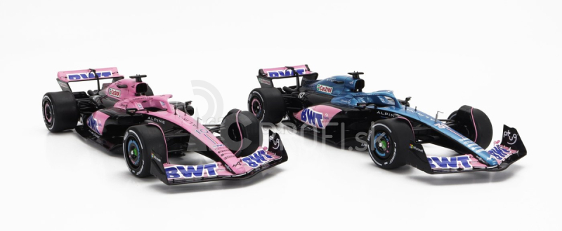 Solido Renault Set 2x F1 A523 Team Bwt Alpine Press Launch Livery N 10 Pierre Gasly - N 31 Esteban Ocon 2023 1:18 Modrá čierna ružová