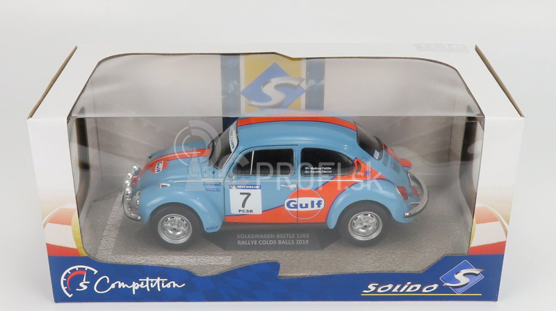 Solido Volkswagen Beetle 1303 Team Gulf N 7 Rally Colds Balls 2019 1:18 Light Blue Orange