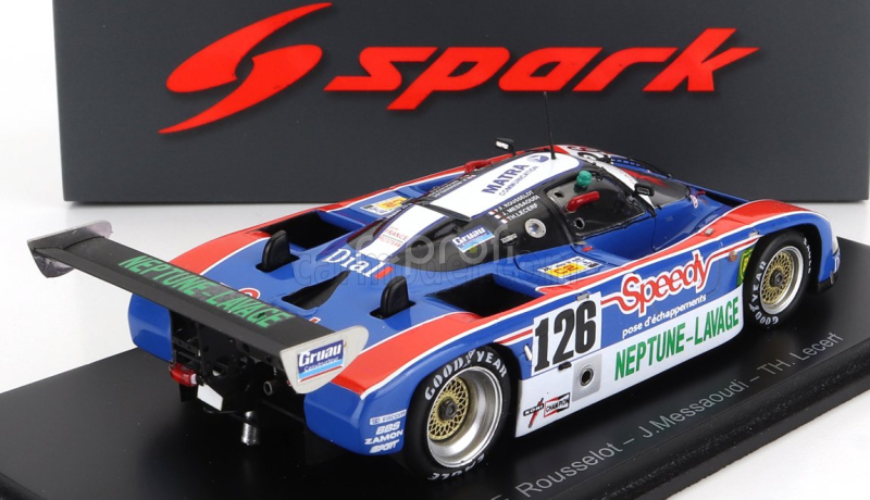 Spark-model Argo Jm19c 3.3l V8 Team France Prototeam N 126 24h Le Mans 1989 J.messaoudi - P.f.rousselot - T.lecerf 1:43 Modrá Biela Oranžová