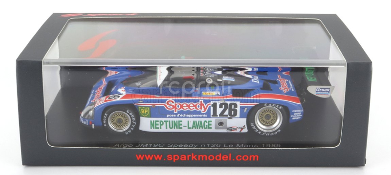 Spark-model Argo Jm19c 3.3l V8 Team France Prototeam N 126 24h Le Mans 1989 J.messaoudi - P.f.rousselot - T.lecerf 1:43 Modrá Biela Oranžová