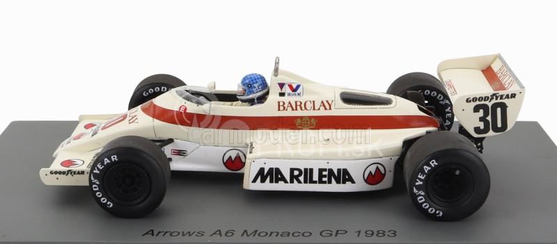 Spark-model Arrows F1 A6 N 30 Monaco Gp 1983 Chico Serra 1:43 Biela červená