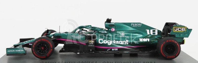 Spark-model Aston martin F1 Amr21 Mercedes M12 Eq Power+ Team Cognizant Formula One N 18 Abu Dhabi GP 2021 Lance Stroll - 100. GP 1:43 Green