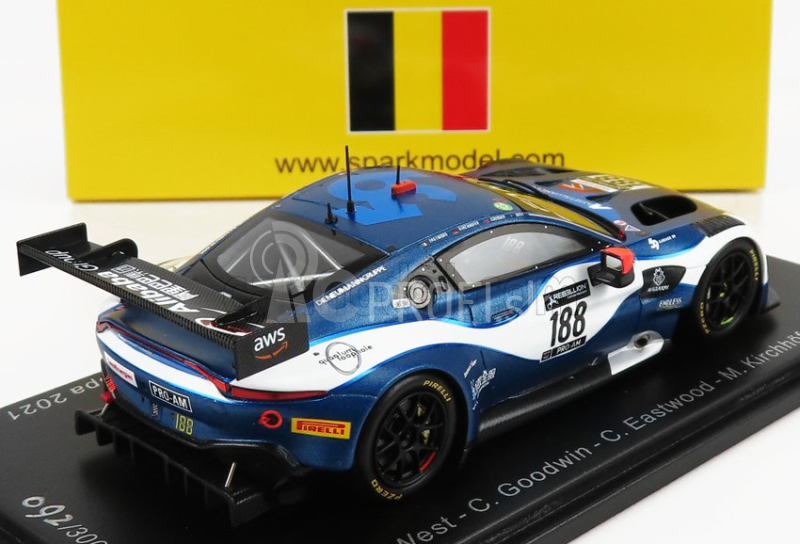 Spark-model Aston martin Vantage Amr Gt3 Team Garge 59 N 188 24h Spa 2021 A.west - C.goodwin - C.eastwood - M.kirchhofer 1:43 2 Tones Blue White