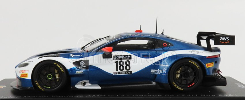 Spark-model Aston martin Vantage Amr Gt3 Team Garge 59 N 188 24h Spa 2021 A.west - C.goodwin - C.eastwood - M.kirchhofer 1:43 2 Tones Blue White