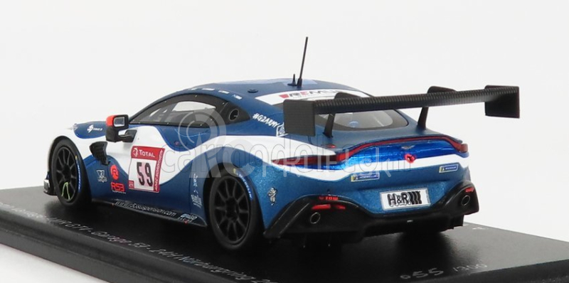 Spark-model Aston martin Vantage Gt4 Team Amr N 59 24h Nurburgring 2020 A.west - C.goodwin - D.turner - J.adam 1:43 Blue White Black