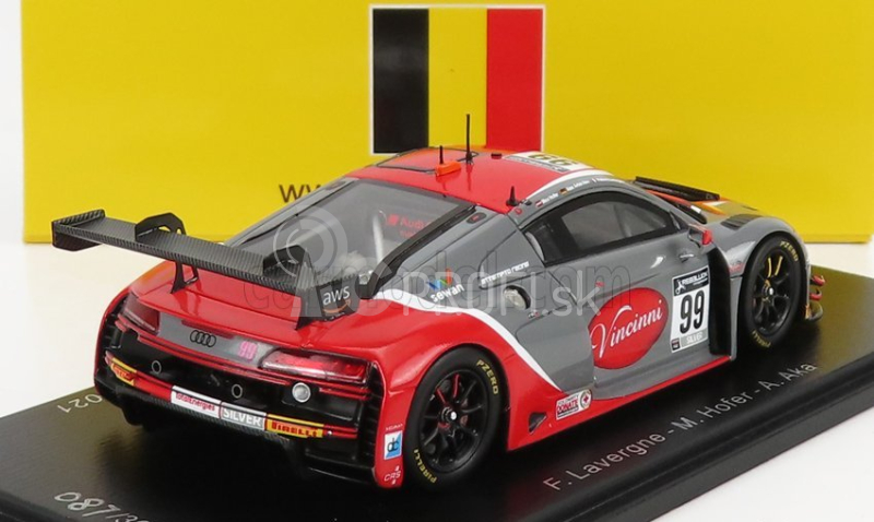 Spark model Audi R8 Lms Gt3 Team Audi Sport Attempto Racing N 99 24h Spa 2021 F.lavergne - M.hofer - A.aka 1:43 Grey Red