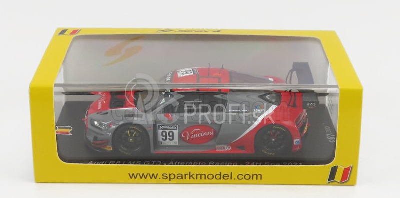 Spark model Audi R8 Lms Gt3 Team Audi Sport Attempto Racing N 99 24h Spa 2021 F.lavergne - M.hofer - A.aka 1:43 Grey Red