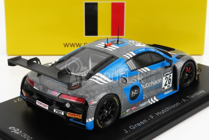 Spark model Audi R8 Lms Gt3 Team Audi Sport Sainteloc Racing N 26 24h Spa 2021 J.green - F.hutchison - A.tambay 1:43 Light Blue Grey