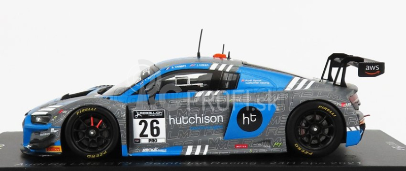 Spark model Audi R8 Lms Gt3 Team Audi Sport Sainteloc Racing N 26 24h Spa 2021 J.green - F.hutchison - A.tambay 1:43 Light Blue Grey