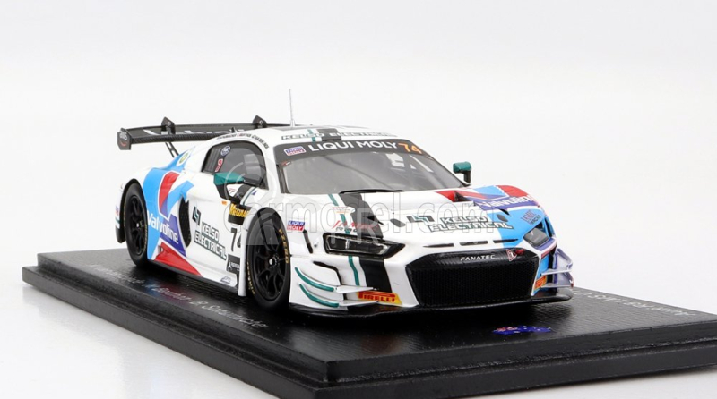 Spark model Audi R8 Lms Gt3 Team Audi Sport Team Valvoline N 74 4. 12h Bathurst 2022 K.van Der Linde - N.berthon - B.schumacher 1:43 Biela Modrá Červená