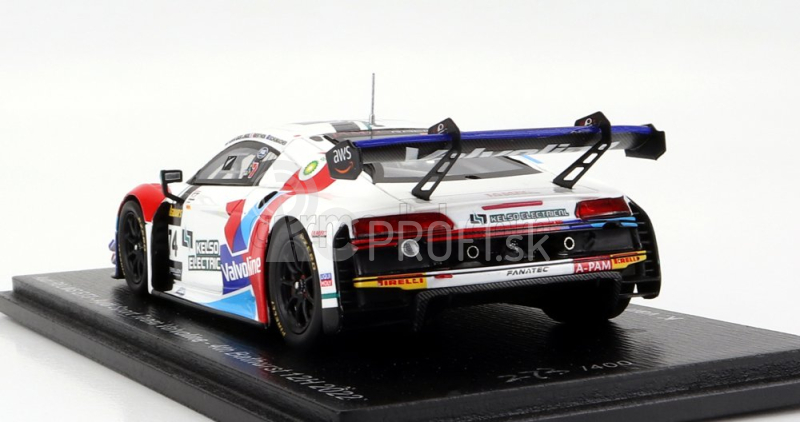 Spark model Audi R8 Lms Gt3 Team Audi Sport Team Valvoline N 74 4. 12h Bathurst 2022 K.van Der Linde - N.berthon - B.schumacher 1:43 Biela Modrá Červená