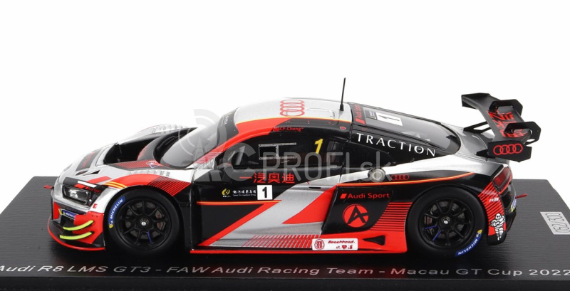 Spark model Audi R8 Lms Gt3 Team Faw Audi Racing Team N 1 Gt Cup Macau 2022 Cheng Cong Fu 1:43 White Orange Black