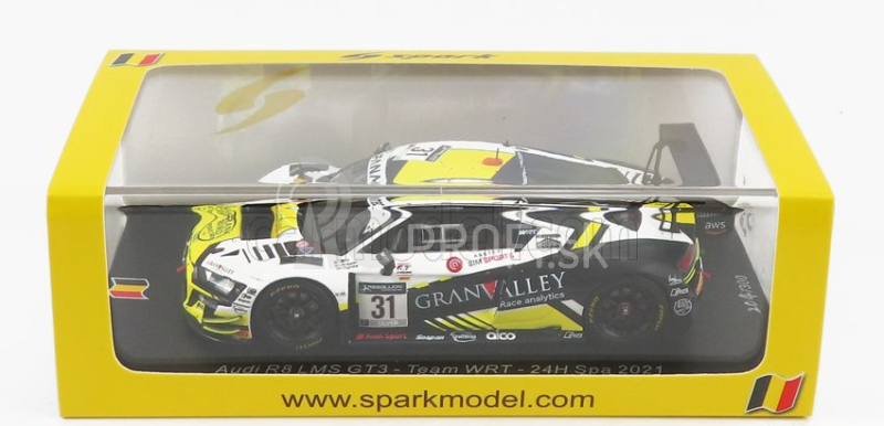 Spark-model Audi R8 Lms Gt3 Team Wrt N 31 24h Spa 2021 R.tomita - F.bird - V.eriksen 1:43 Biela Čierna Žltá