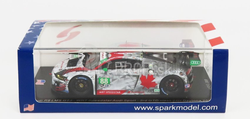 Spark model Audi R8 Lms Gt3 Team Wrt Speedstar Audi Sport N 88 3rd Gtd Class 24h Daytona 2020 M.bortolotti - R.ineichen - D.morad - D.vanthoor 1:43 White Grey Red