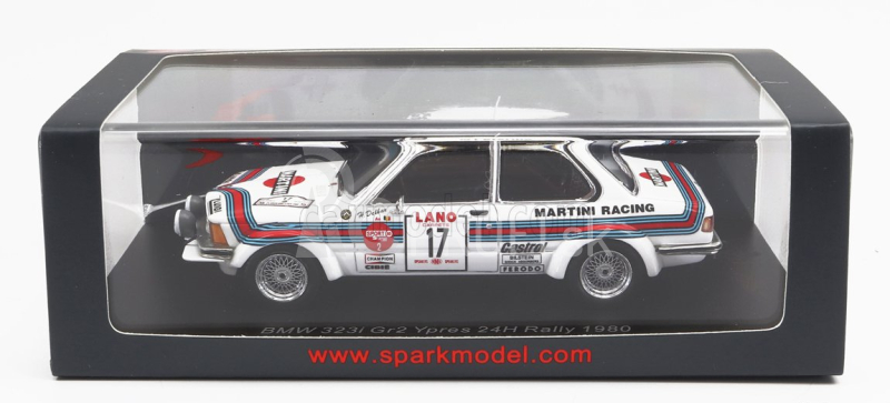 Spark-model BMW radu 3 323i Martini N 17 24h Rally Ypres 1980 H.delbar - W.lux 1:43 Biela červená modrá