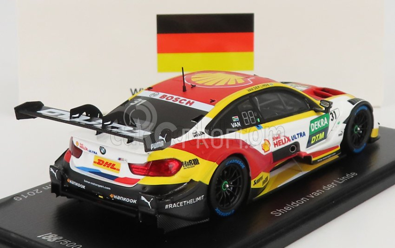 Spark-model BMW radu 4 M4 Shell Team Rbm N 31 Hockenheim Dtm 2019 S.van Der Linde 1:43 Biela žltá červená