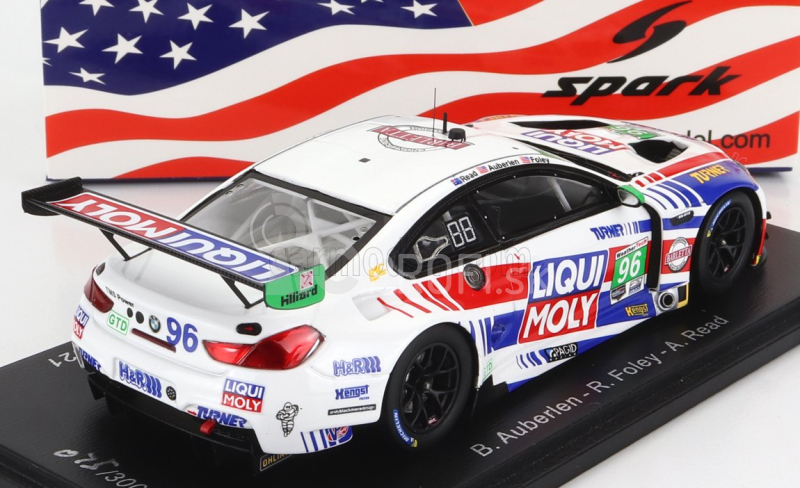 Spark-model BMW radu 6 M6 Gt3 Team Turner Motorsport N 96 12h Sebring 2021 B.auberlen - R.foley - A.read 1:43 Biela