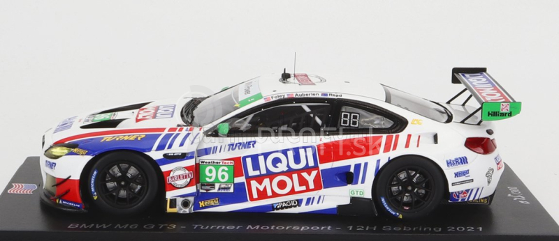 Spark-model BMW radu 6 M6 Gt3 Team Turner Motorsport N 96 12h Sebring 2021 B.auberlen - R.foley - A.read 1:43 Biela