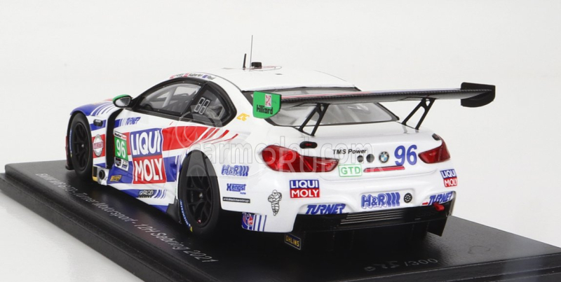 Spark-model BMW radu 6 M6 Gt3 Team Turner Motorsport N 96 12h Sebring 2021 B.auberlen - R.foley - A.read 1:43 Biela