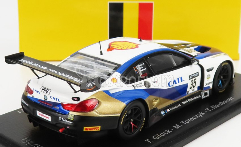 Spark-model BMW radu 6 M6 Gt3 Team Walkenhorst Motorsport N 35 24h Nurburgring 2021 T.glock - M.tomczyk - T.neubauer 1:43 Biela Modrá Zlatá