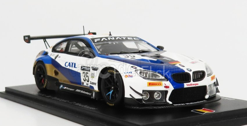 Spark-model BMW radu 6 M6 Gt3 Team Walkenhorst Motorsport N 35 24h Nurburgring 2021 T.glock - M.tomczyk - T.neubauer 1:43 Biela Modrá Zlatá