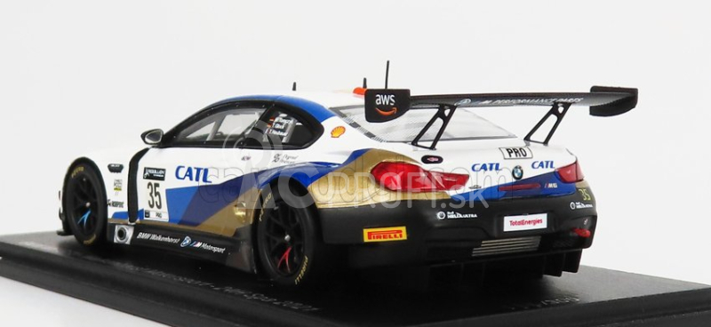 Spark-model BMW radu 6 M6 Gt3 Team Walkenhorst Motorsport N 35 24h Nurburgring 2021 T.glock - M.tomczyk - T.neubauer 1:43 Biela Modrá Zlatá