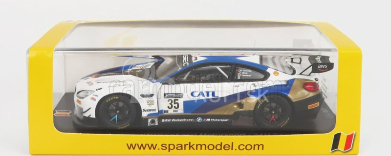 Spark-model BMW radu 6 M6 Gt3 Team Walkenhorst Motorsport N 35 24h Nurburgring 2021 T.glock - M.tomczyk - T.neubauer 1:43 Biela Modrá Zlatá