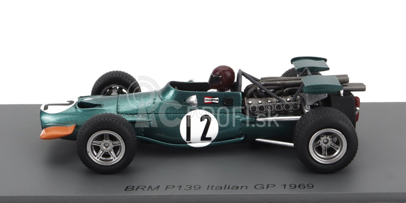 Spark-model BRM F1 139 N 12 Italy Gp 1969 Jackie Oliver 1:43 Zeleno-žltá