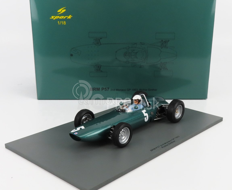 Spark-model BRM F1 N 5 Monaco Gp 1963 R.ginther 1:18 Green Met