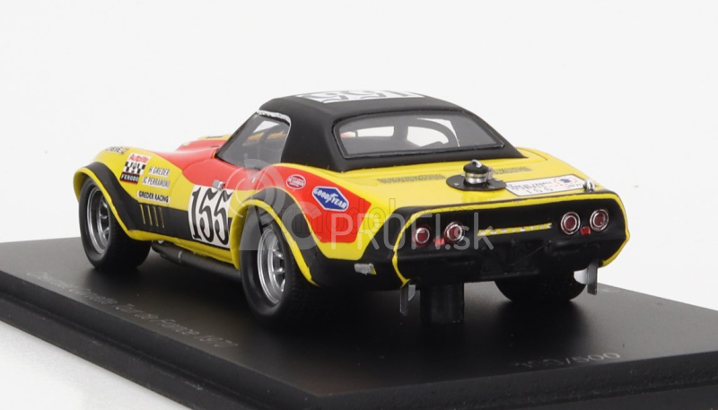 Spark-model Chevrolet Corvette C3 N 155 Tour De France 1970 H.greder - J.c.perramond 1:43 Červená Žltá Čierna