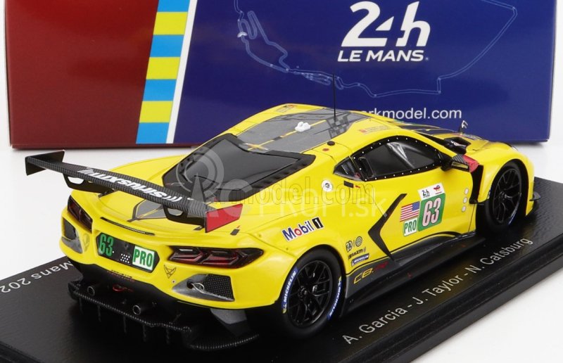 Spark-model Chevrolet Corvette C8.r 5.5l V8 Team Corvette Racing N 63 24h Le Mans 2022 A.garcia - J.taylor - N.catsburg 1:43 Yellow