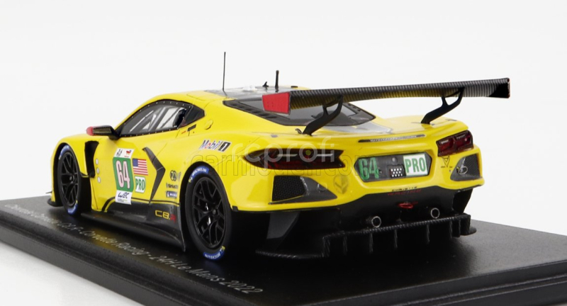 Spark-model Chevrolet Corvette C8.r 5.5l V8 Team Corvette Racing N 64 24h Le Mans 2022 T.milner - N.tandy - A.sims 1:43 Yellow