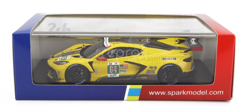 Spark-model Chevrolet Corvette C8.r 5.5l V8 Team Corvette Racing N 64 24h Le Mans 2022 T.milner - N.tandy - A.sims 1:43 Yellow