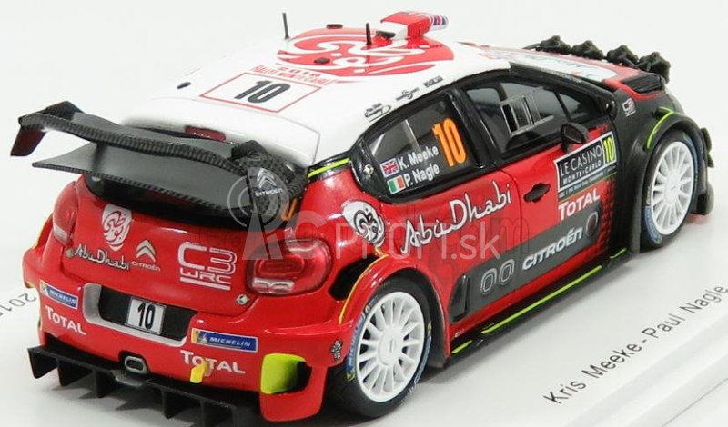 Spark-model Citroen C3 Wrc Team Citroen Total Abu Dhabi Wrt N 10 Rally Montecarlo 2018 K.meeke - P.nagle 1:43 Červená Biela