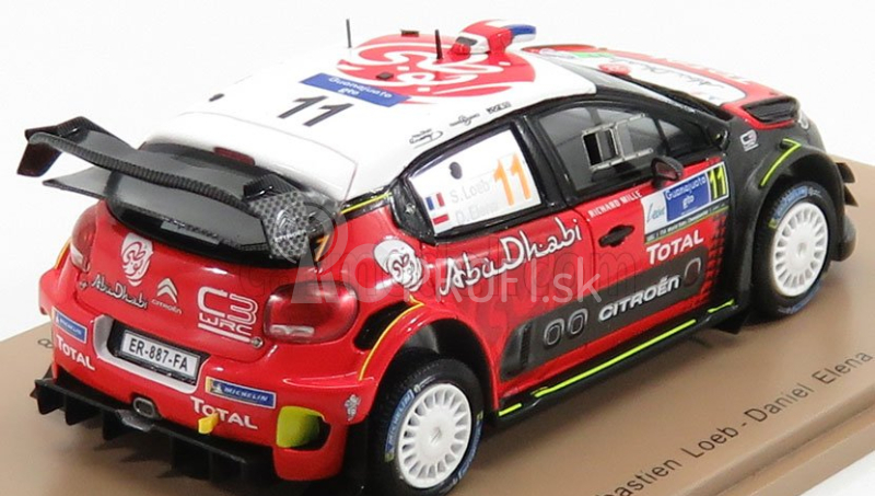 Spark-model Citroen C3 Wrc Team Citroen Total Abu Dhabi Wrt N 11 Rally Mexico 2018 S.loeb - D.elena 1:43 Červená čierna biela