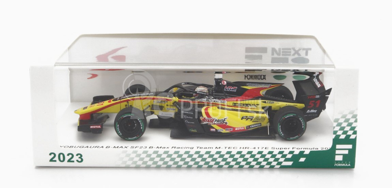 Spark-model Dallara Sf23 Honda M-tec Hr-417e Team B-max Racing N 51 Super Formula Season 2023 Raoul Hyman 1:43 Yellow Red Black