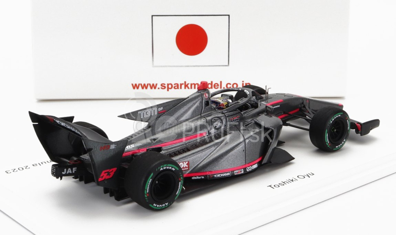 Spark-model Dallara Sf23 Honda M-tec Hr-417e Team Tgm Grand Prix N 53 Super Formula Sezóna 2023 Toshiki Oyu 1:43 Sivá červená