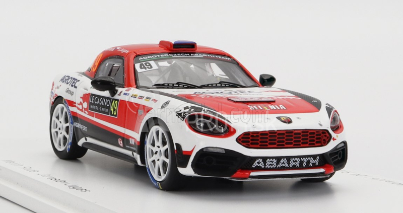 Spark-model Fiat 124 Rally Rgt N 49 Rally Montecarlo 2022 M.rada - J.jugas 1:43 Červená Biela Čierna