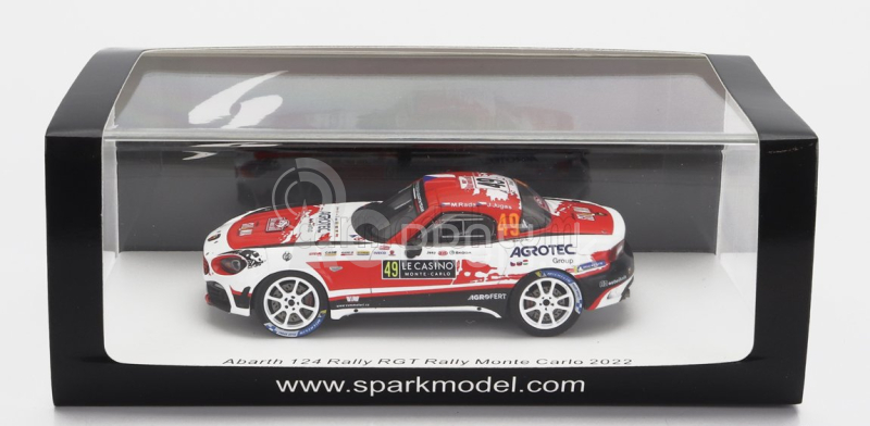 Spark-model Fiat 124 Rally Rgt N 49 Rally Montecarlo 2022 M.rada - J.jugas 1:43 Červená Biela Čierna