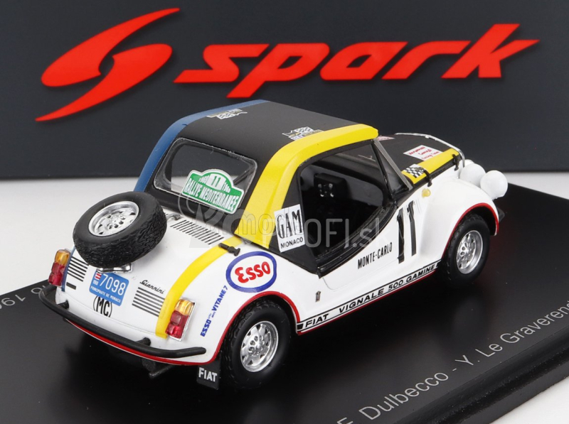 Spark-model Fiat 500 Amine N 11 Rally Montecarlo 1969 R.f.dulbecco - Y.le Graverend 1:43 Biela Čierna