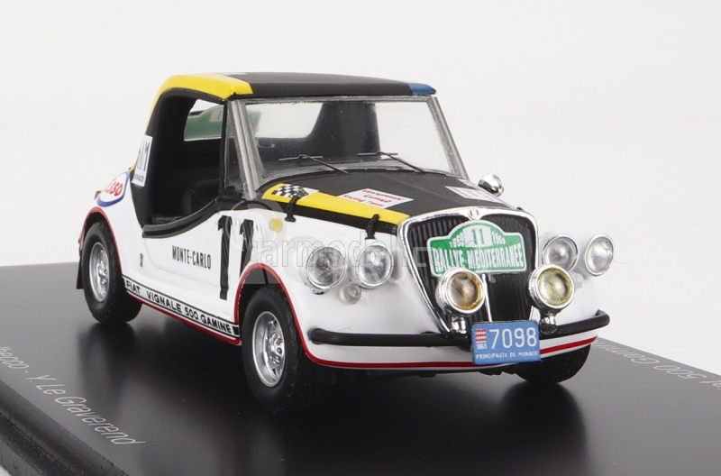 Spark-model Fiat 500 Amine N 11 Rally Montecarlo 1969 R.f.dulbecco - Y.le Graverend 1:43 Biela Čierna